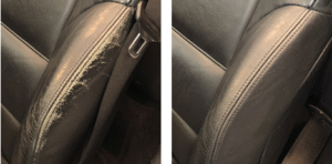 före och efter läderinfärgning